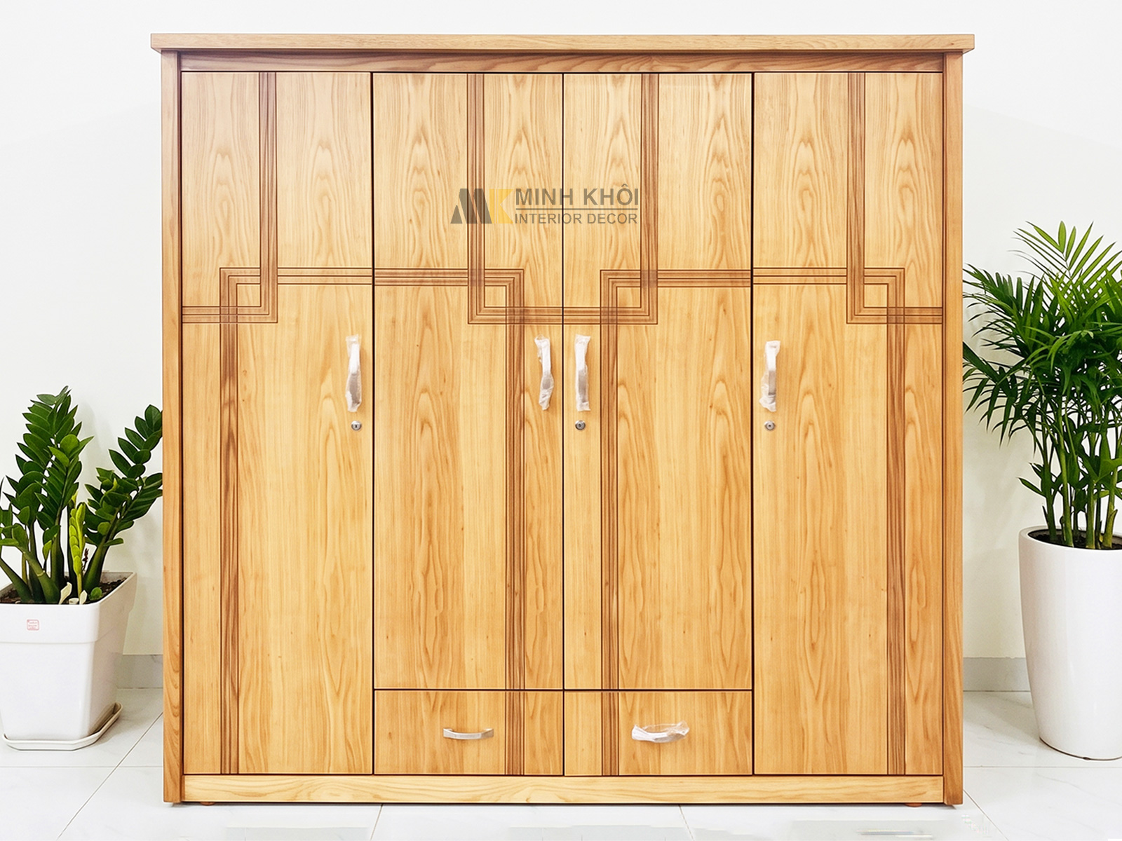 Tủ Áo Quần Gỗ MDF Vân Sồi Tự Nhiên 1m8 - TA003