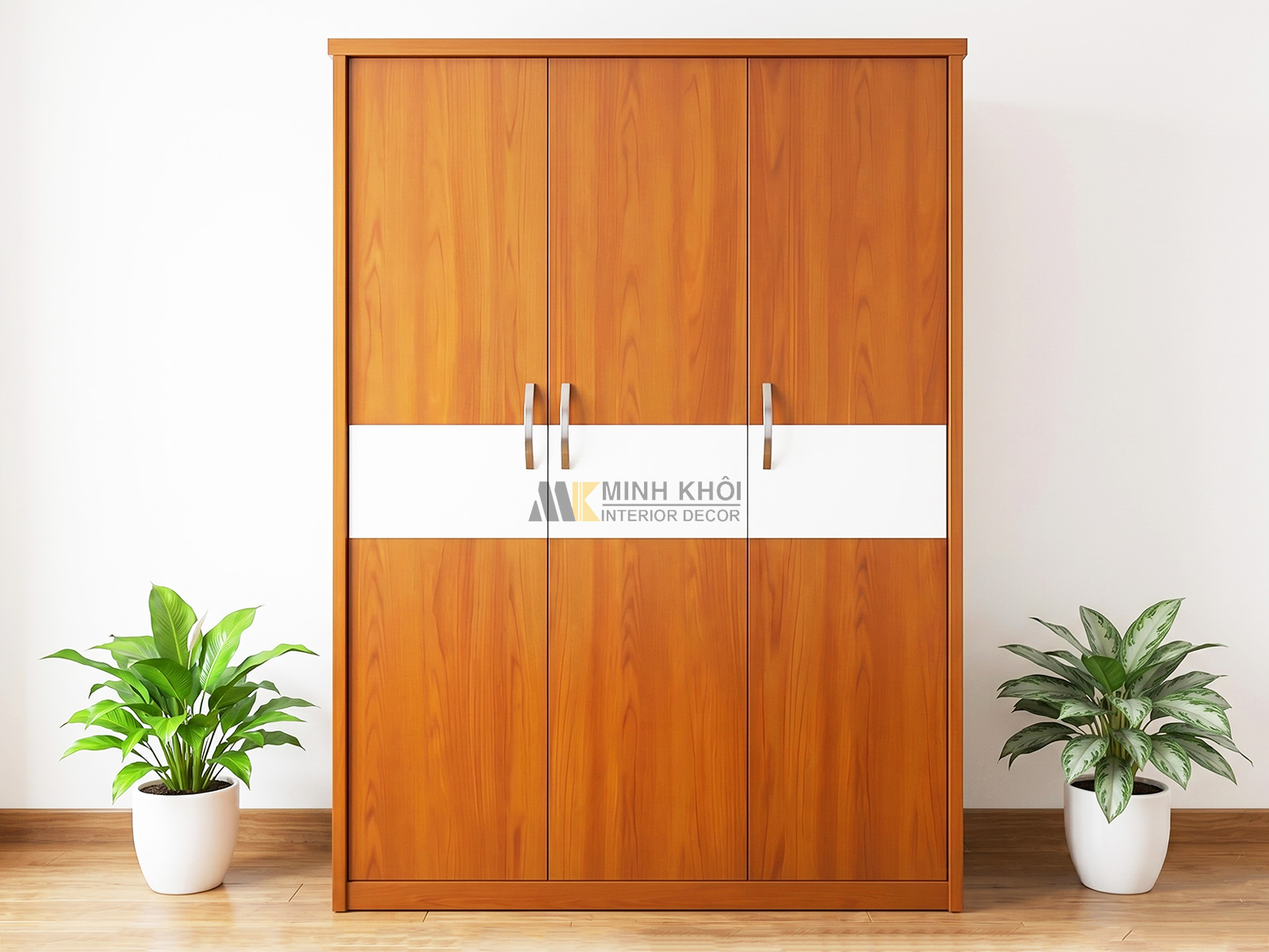 Tủ Áo 3 Cánh MDF Màu Gỗ Xoan Đào - TA654