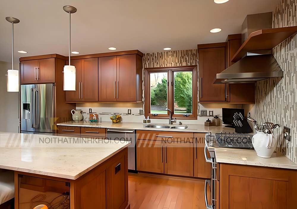 Tủ bếp đẹp hình chữ L