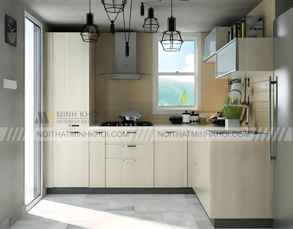 Tủ bếp mini màu pastel