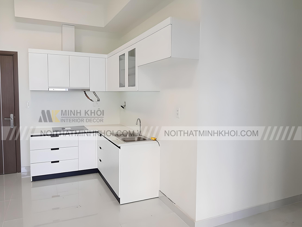 Tủ bếp mini màu trắng