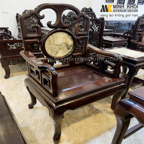 Bộ Salon Phòng Khách Gỗ Gụ 9 Món - SL959