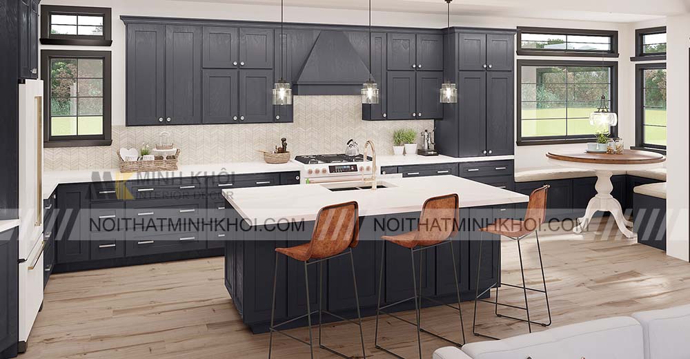 Ưu điểm tủ bếp màu xám