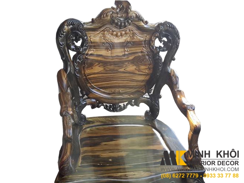 Bộ Bàn Ghế Salon Luis Gỗ Mun Sọc 8 Món - SL951
