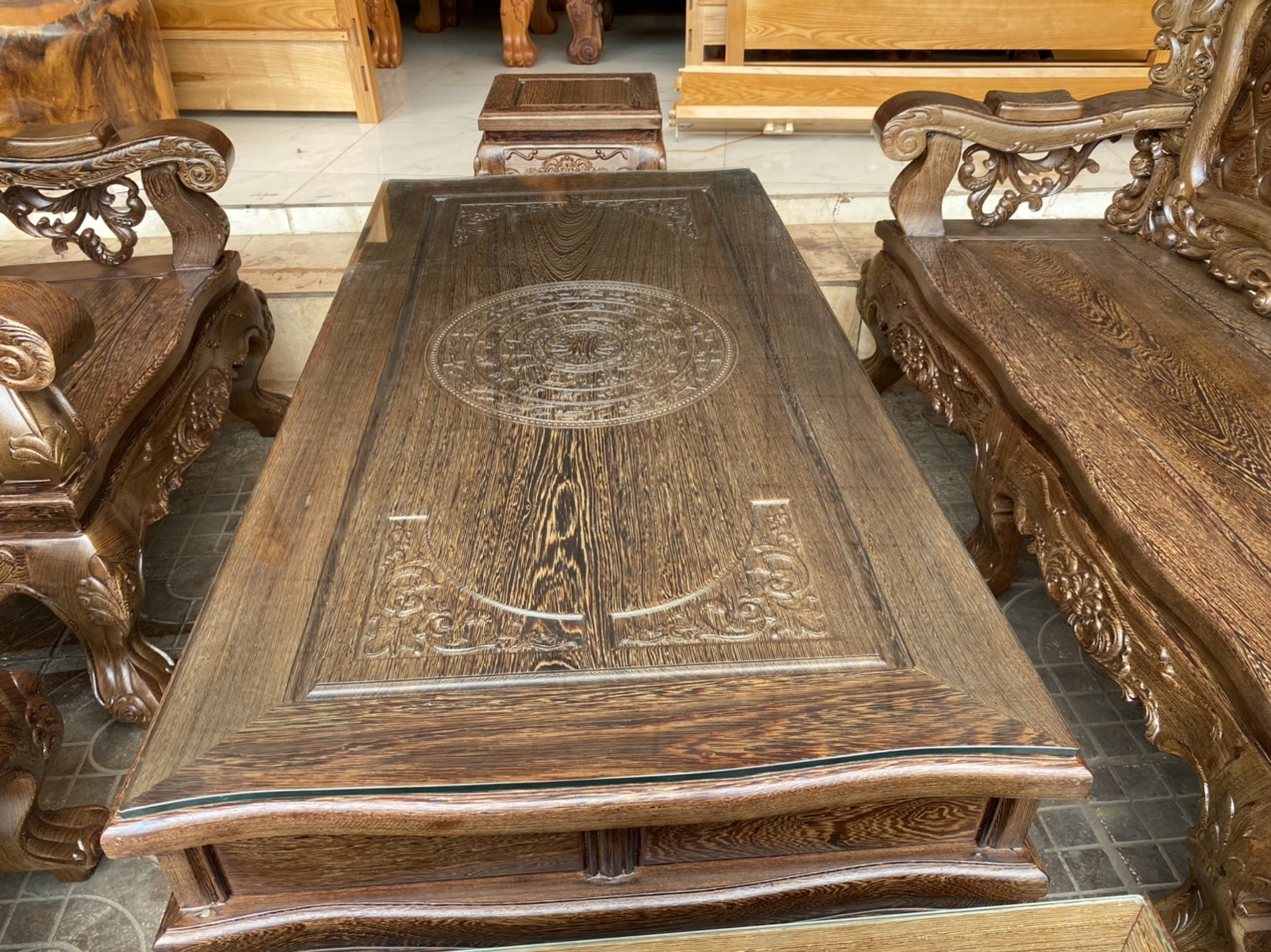 Salon hoàng gia gỗ Mun Công 6 món