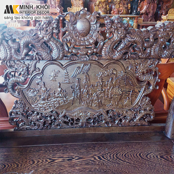 Salon gỗ gõ đỏ chạm đào tay rồng 12 6 món đẹp