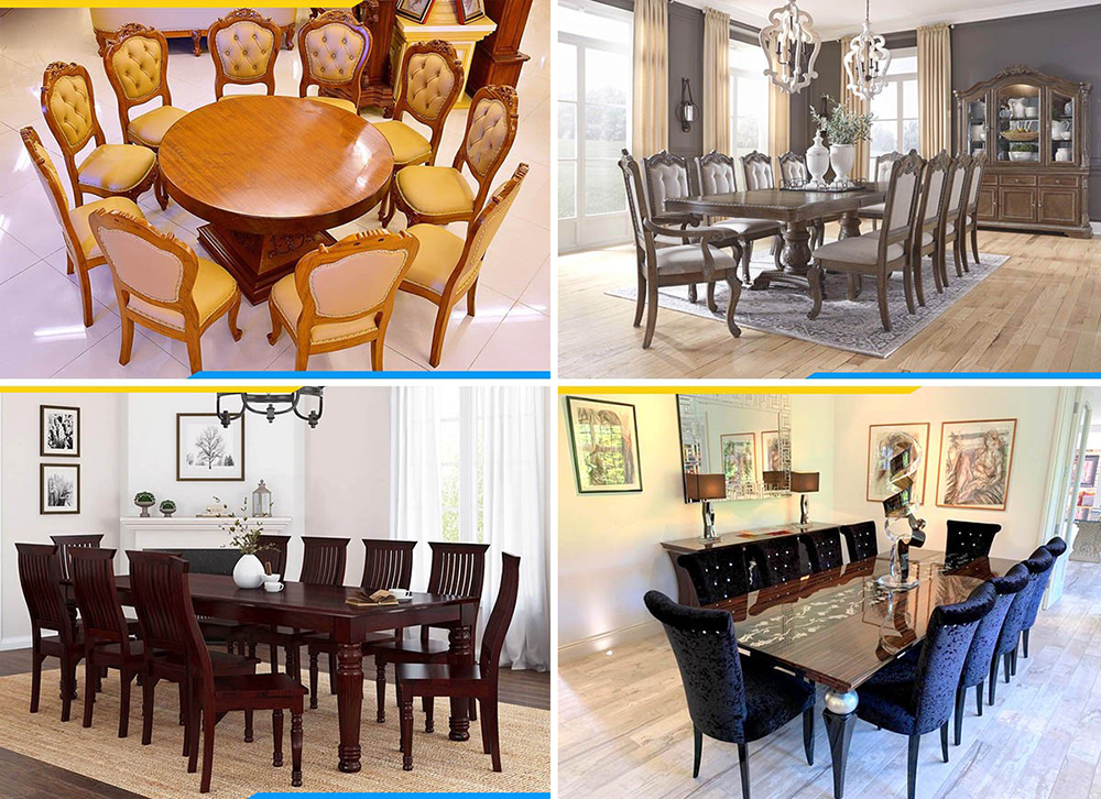 mẫu bàn ăn đẹp 10 ghế sang trọng