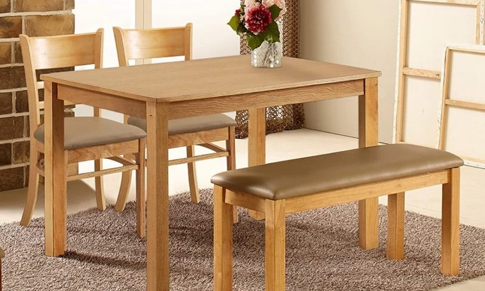 Bàn ăn 4 ghế gỗ công nghiệp