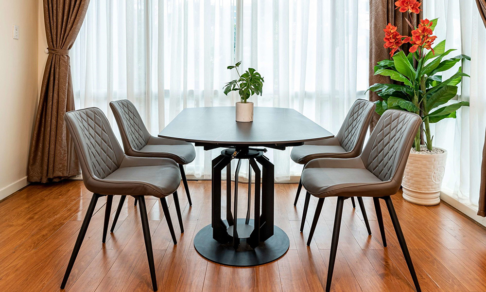 Bàn ăn 4 ghế gỗ công nghiệp