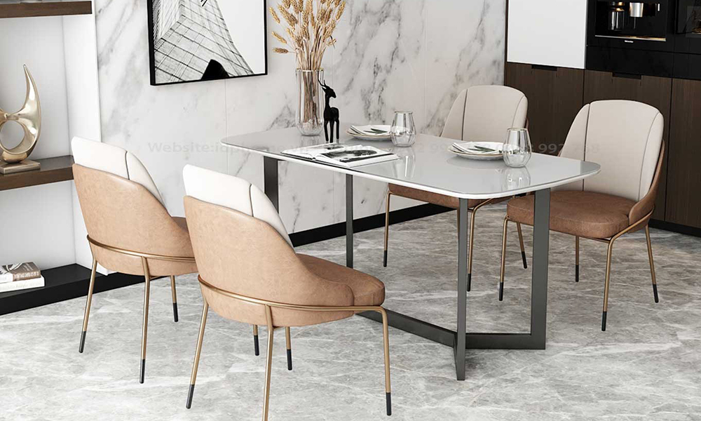 Bộ Bàn Ăn 4 Ghế Mặt đá đẹp