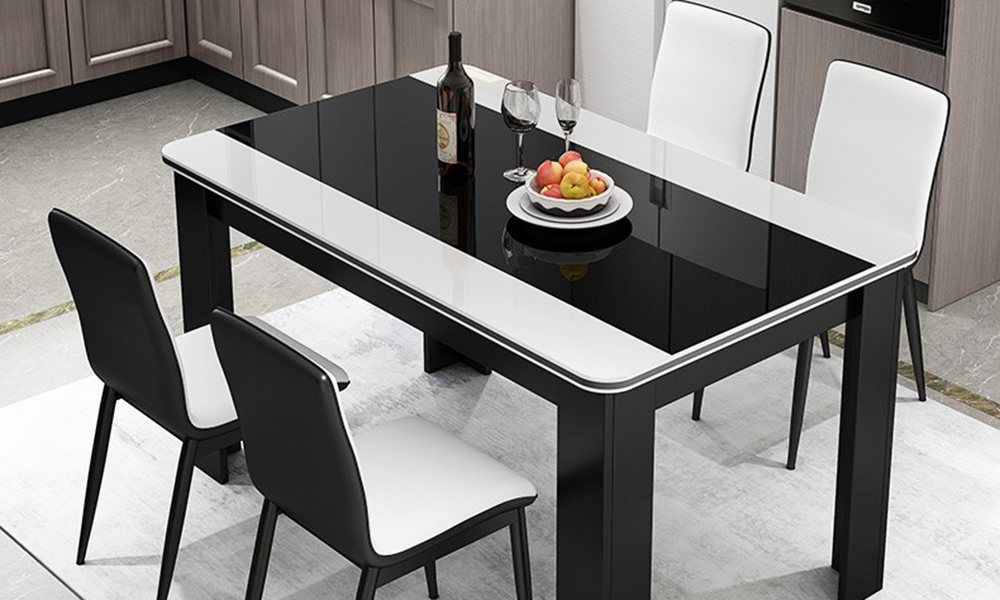 Bàn ăn bọc da khung sắt