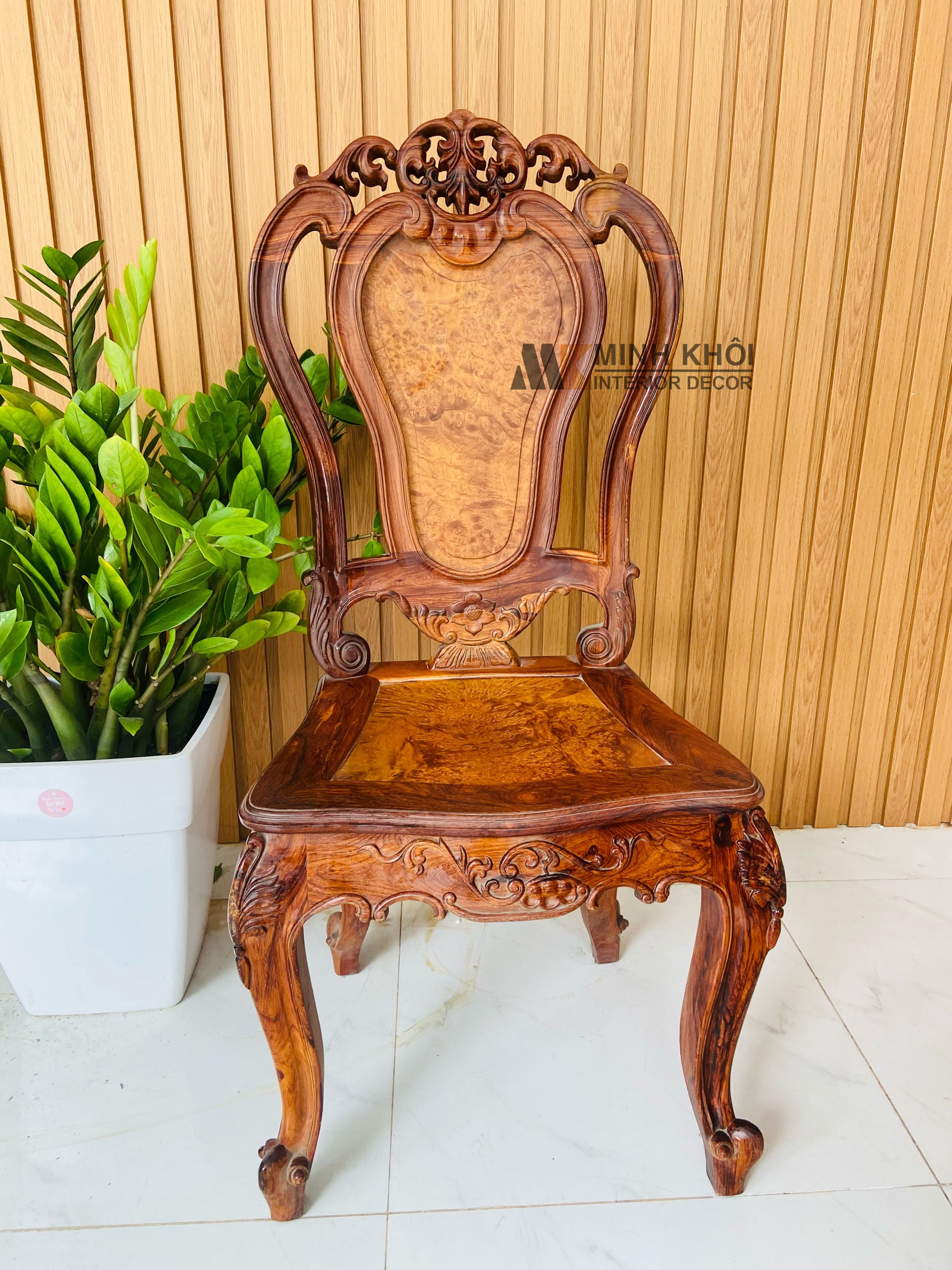 Bàn Ăn Cẩm Lai Tròn 6 Ghế 1m45 - BA920