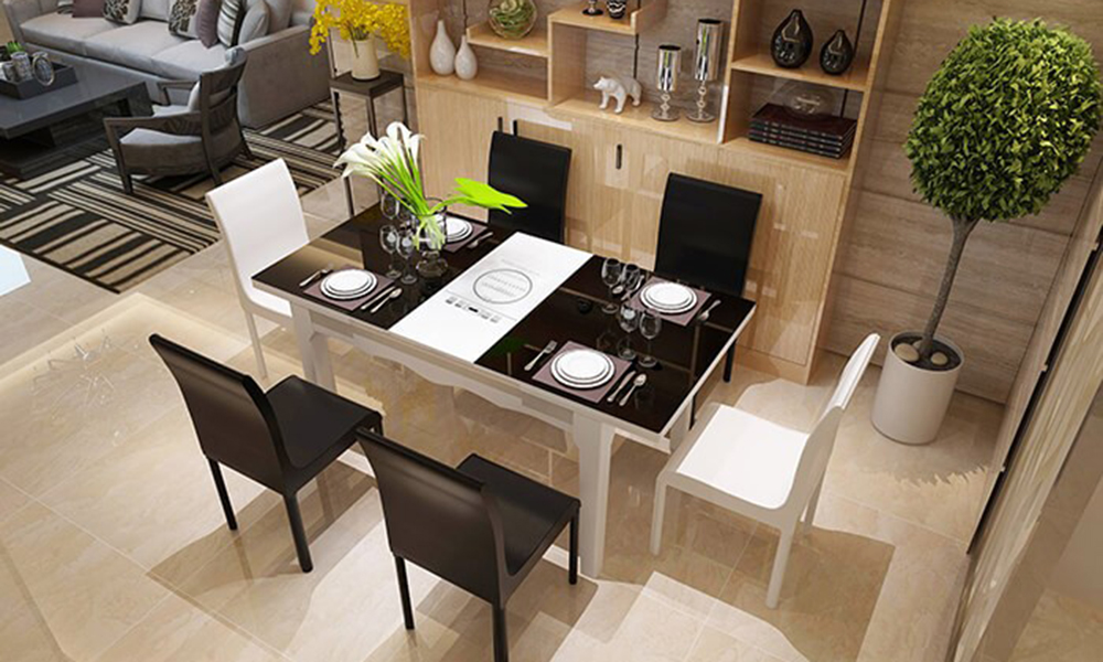 Bàn ăn đa năng kéo dài kết hợp bếp từ