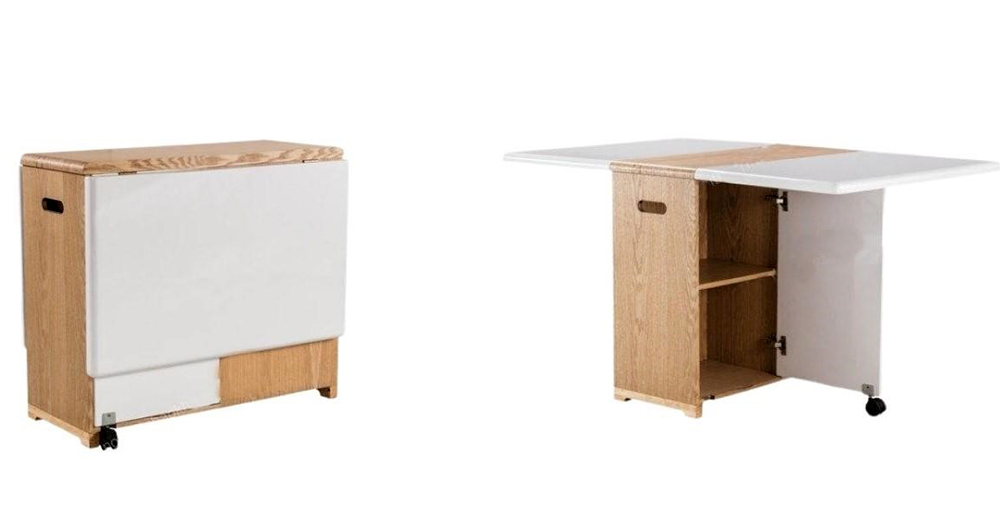 Bàn ăn gấp gọn kết hợp tủ đựng đồ