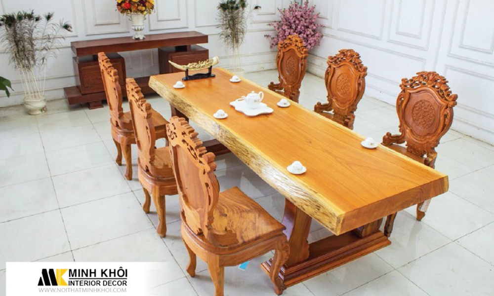 Bàn ăn gỗ cao cấp nguyên khối