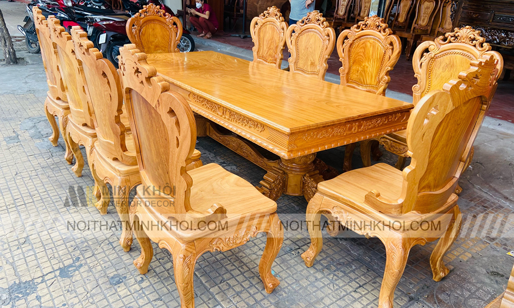 Bộ Bàn Ăn Gỗ Gõ Đỏ Đẹp, Sang Trọng Giá Tốt?