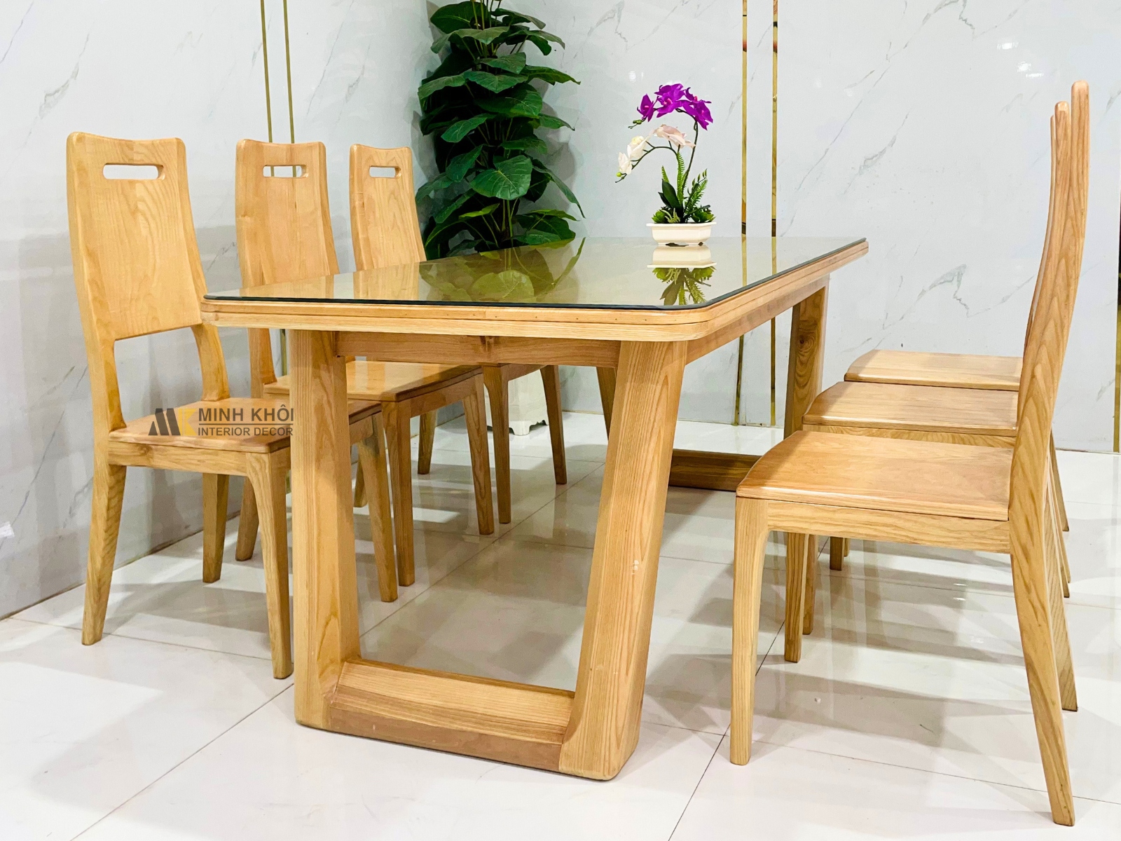 Bàn Ăn Gỗ Sồi Tự Nhiên Hiện Đại Cao Cấp - BA978