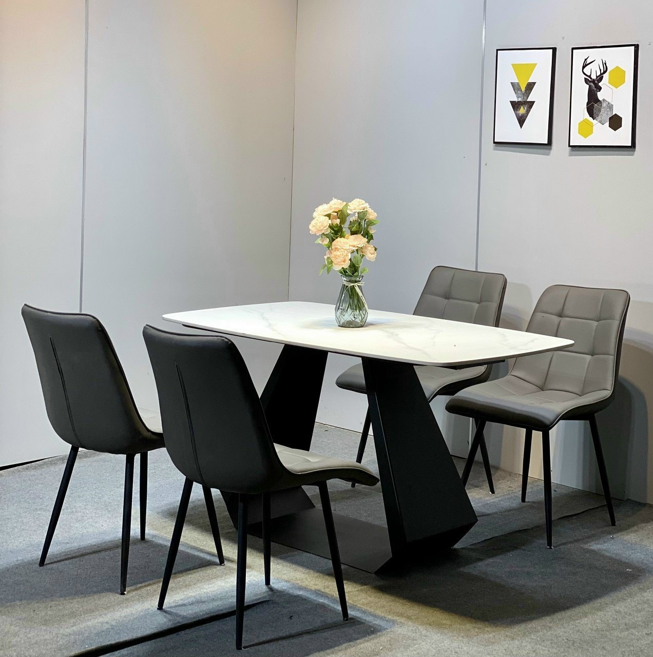 Bàn Ăn Hiện Đại Chân Chữ O - BAH10