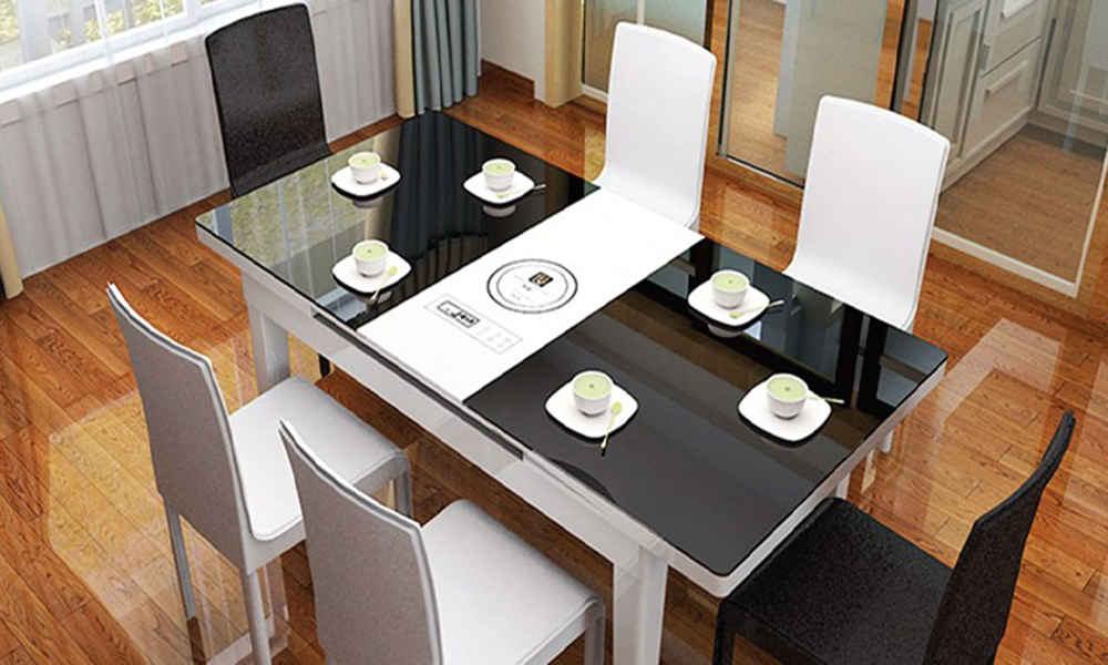 Bàn ăn kết hợp bếp từ gấp gọn