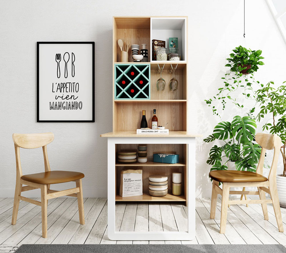 Bàn Ăn Kết Hợp Tủ Rượu Tiện Lợi Thiết Kế Mới Nhất 2023