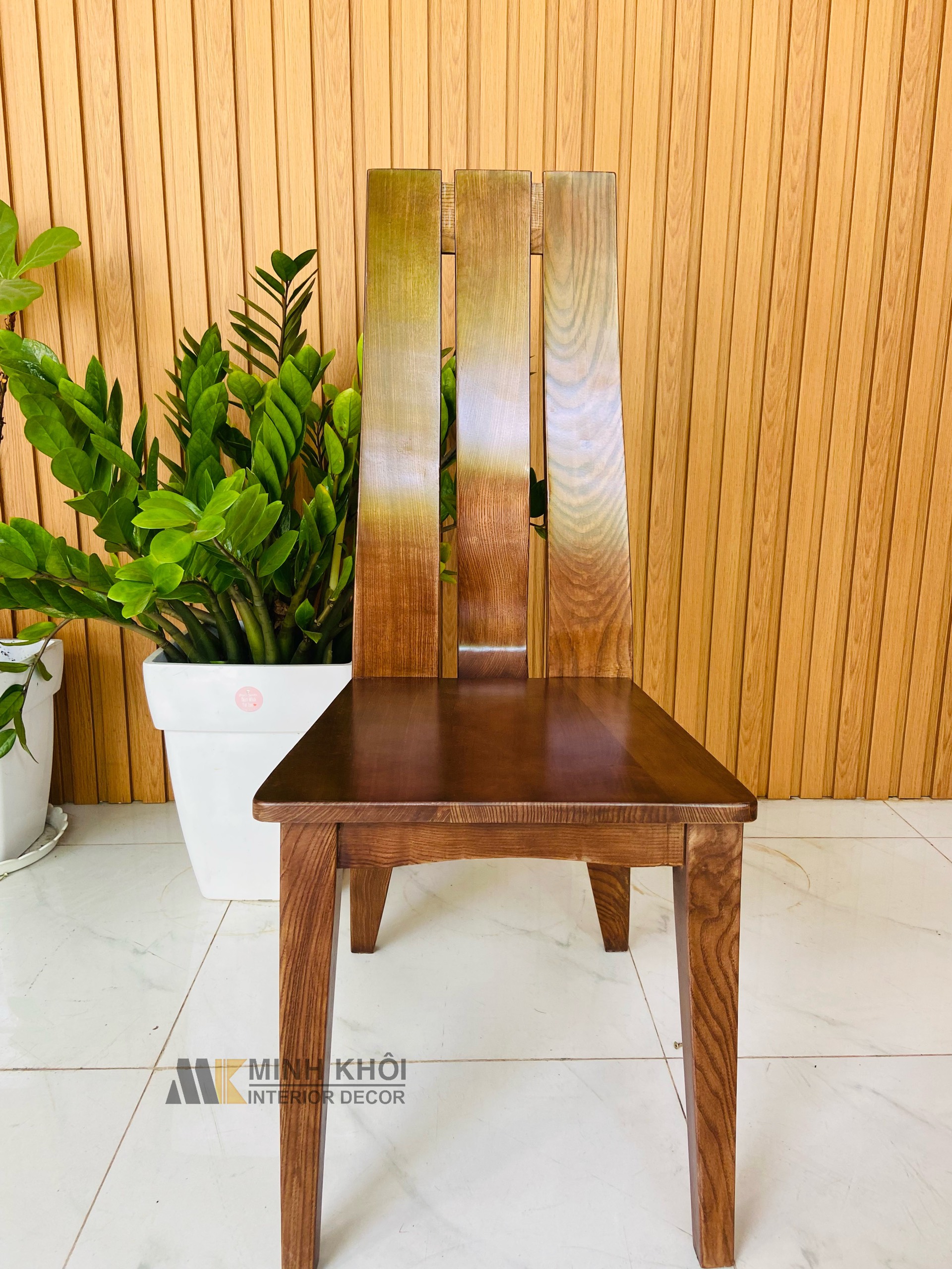 Bàn Ăn Mặt Đá Trắng Gỗ Sồi - BA234