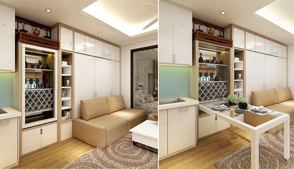 Bàn ăn thông minh treo tường