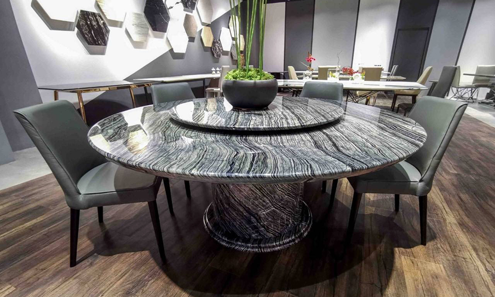 bàn ăn tròn mặt đá đẹp hiện đại