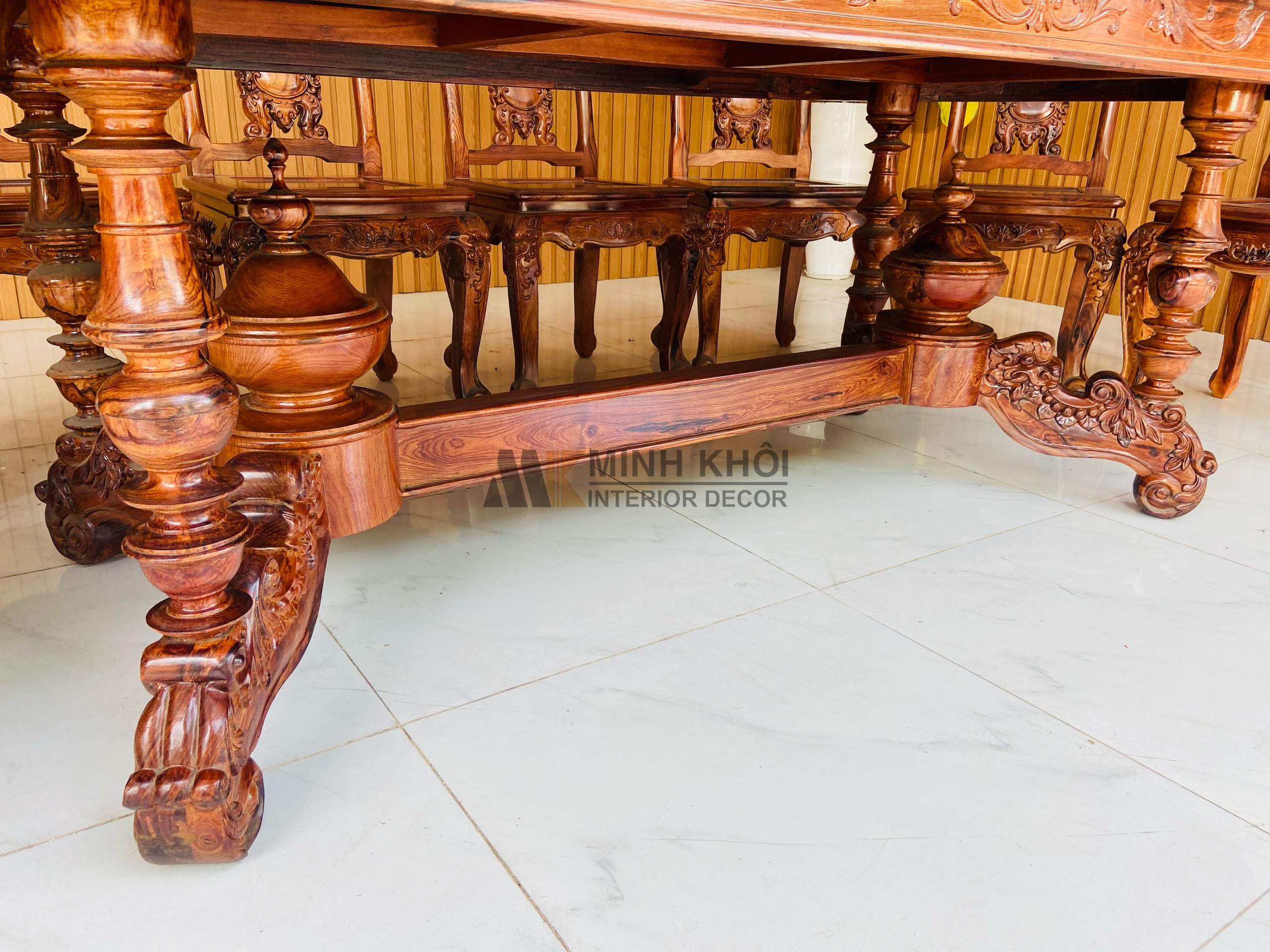 Bàn Ghế Ăn Gỗ Cẩm Lai 8 Ghế Cao Cấp - BA916