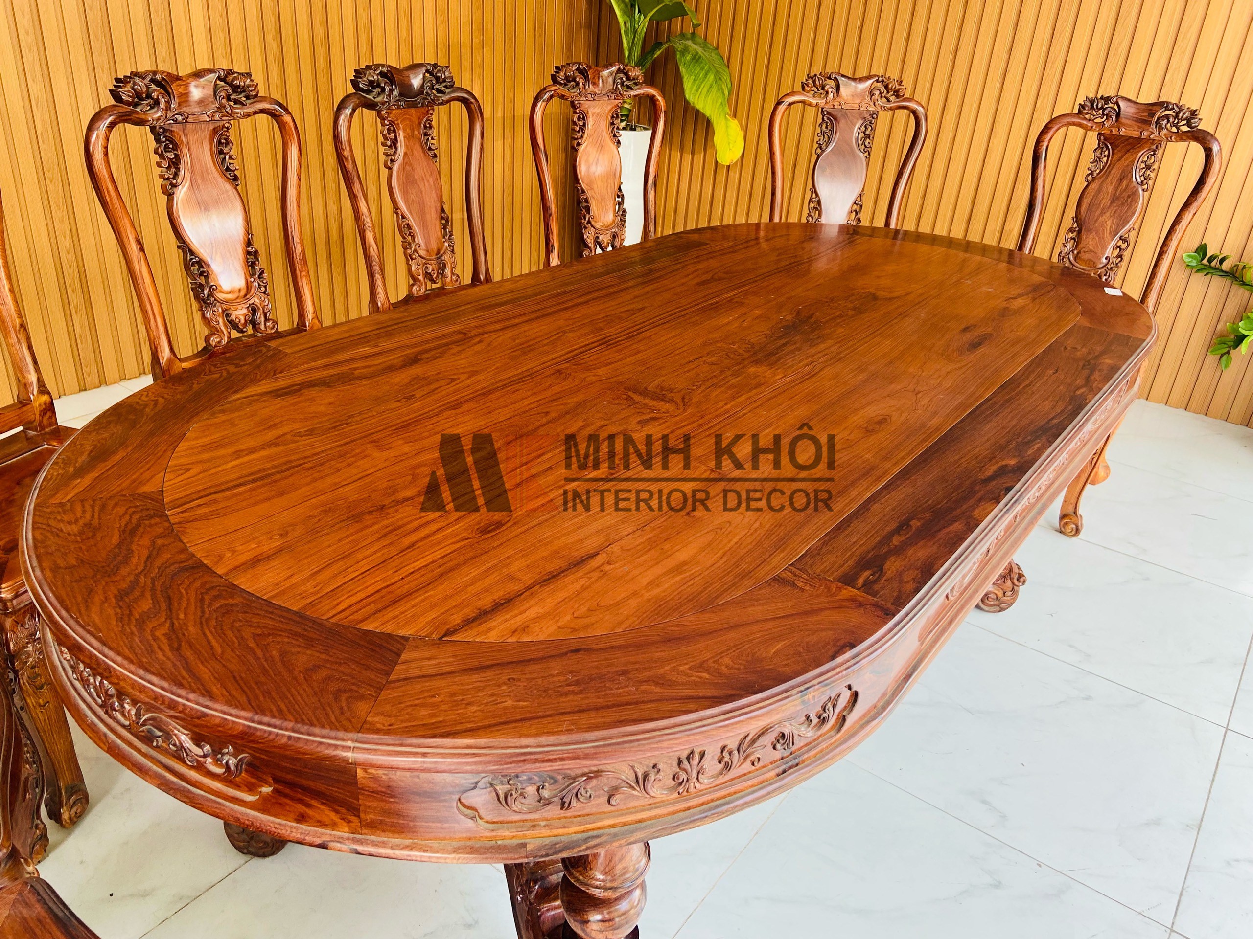 Bàn Ghế Ăn Gỗ Cẩm Lai 8 Ghế Cao Cấp - BA916