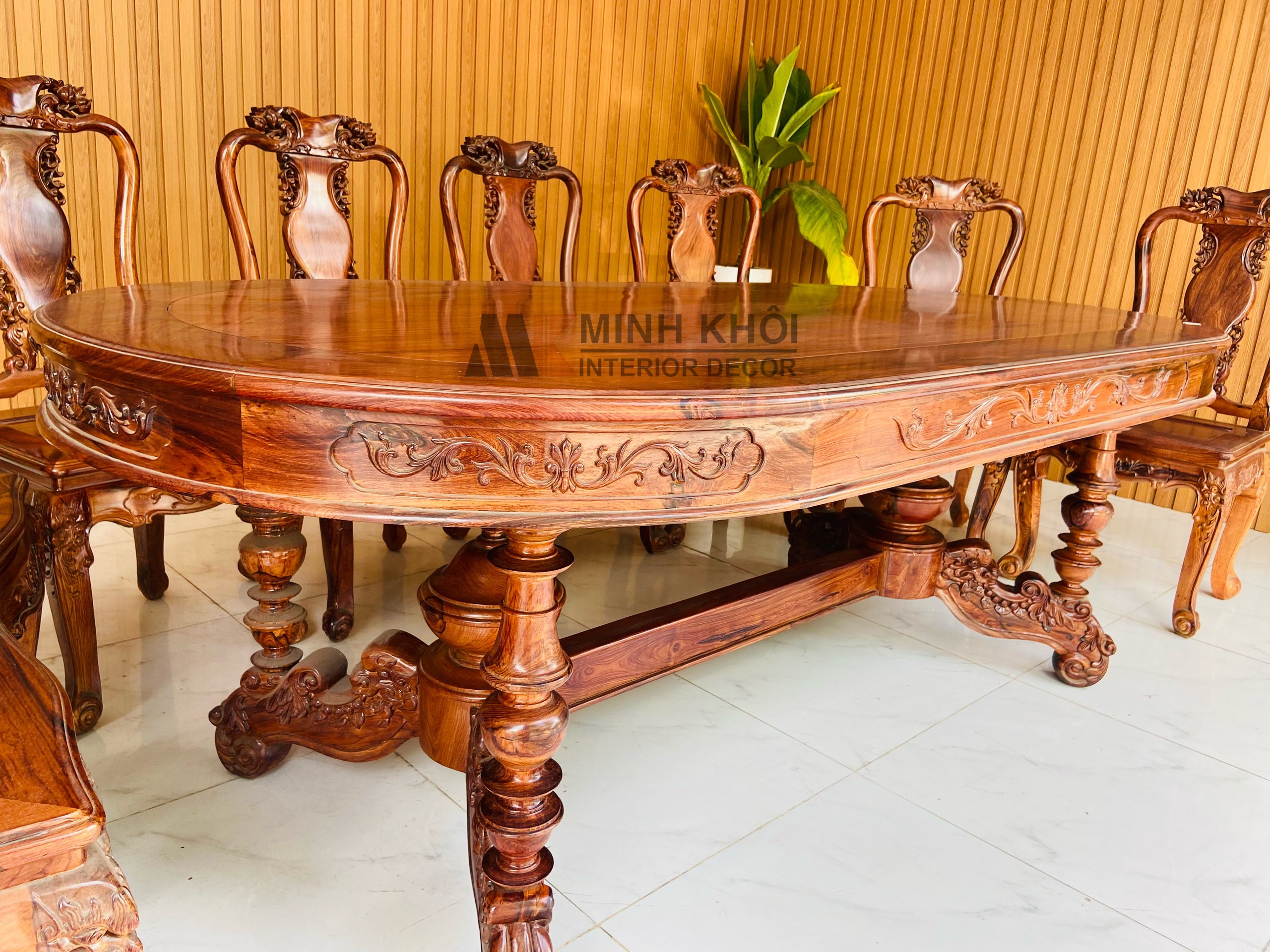 Bàn Ghế Ăn Gỗ Cẩm Lai 8 Ghế Cao Cấp - BA916