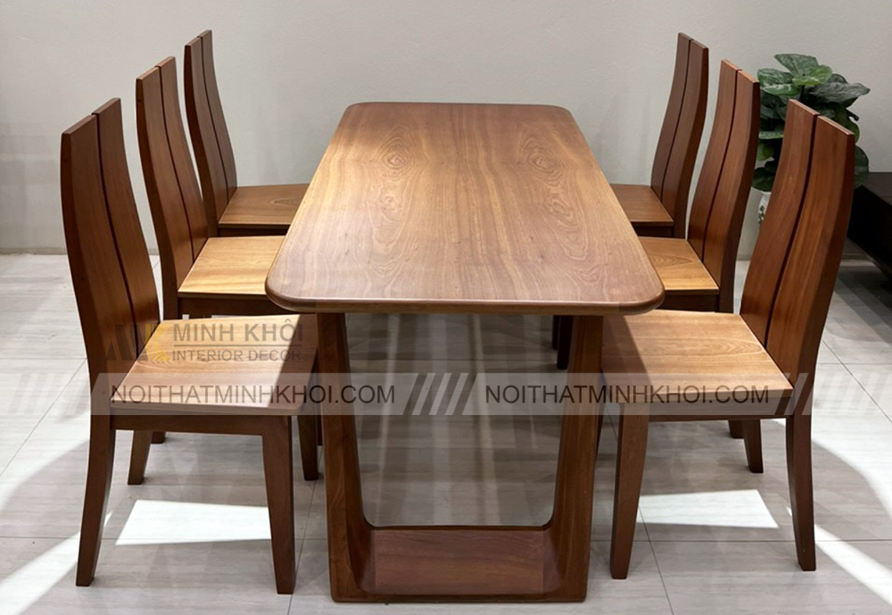 Bàn Ghế Ăn Gỗ Sồi Đơn Giản 6 Ghế - BA246