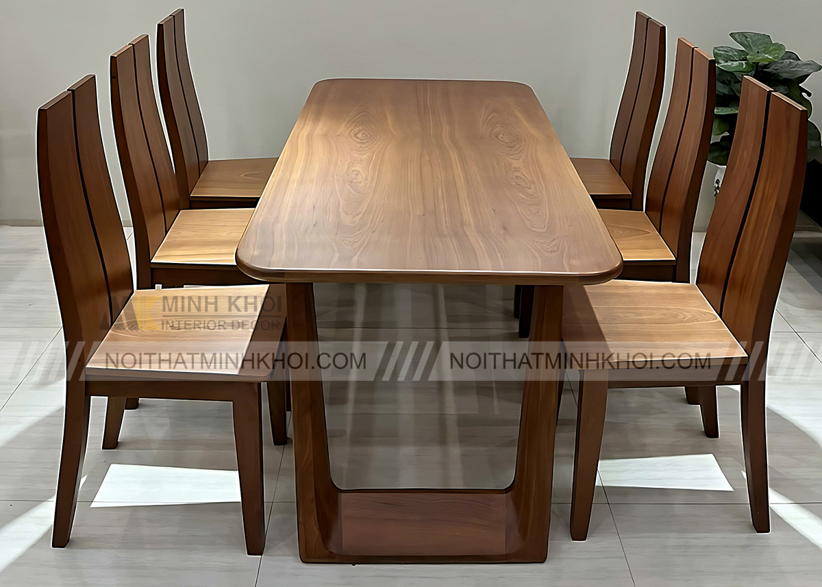 Bàn Ghế Ăn Gỗ Sồi Đơn Giản 6 Ghế - BA246