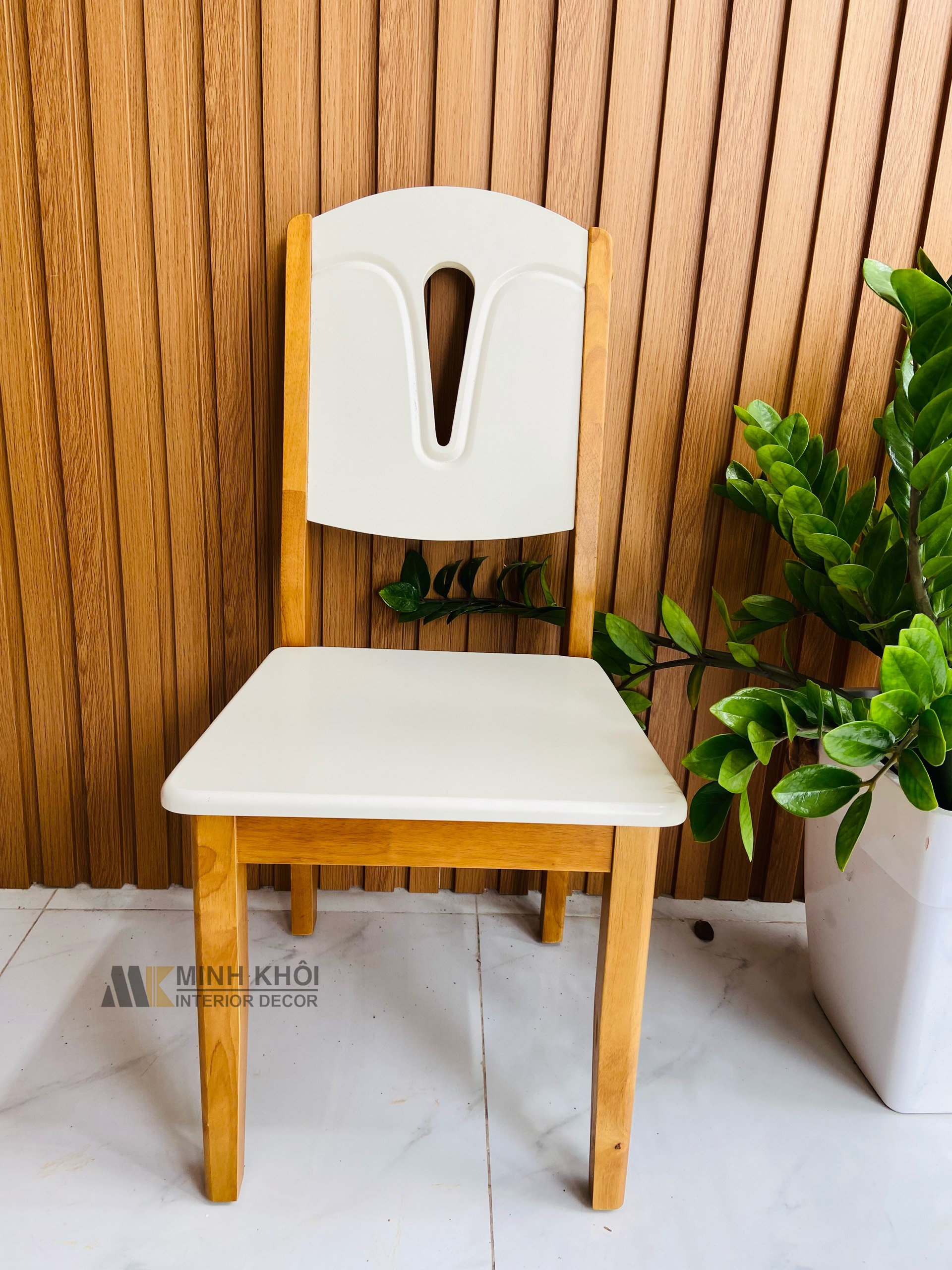 Bàn Ghế Ăn Gỗ Xoan Đào mặt đá 6 ghế màu trắng - BA222