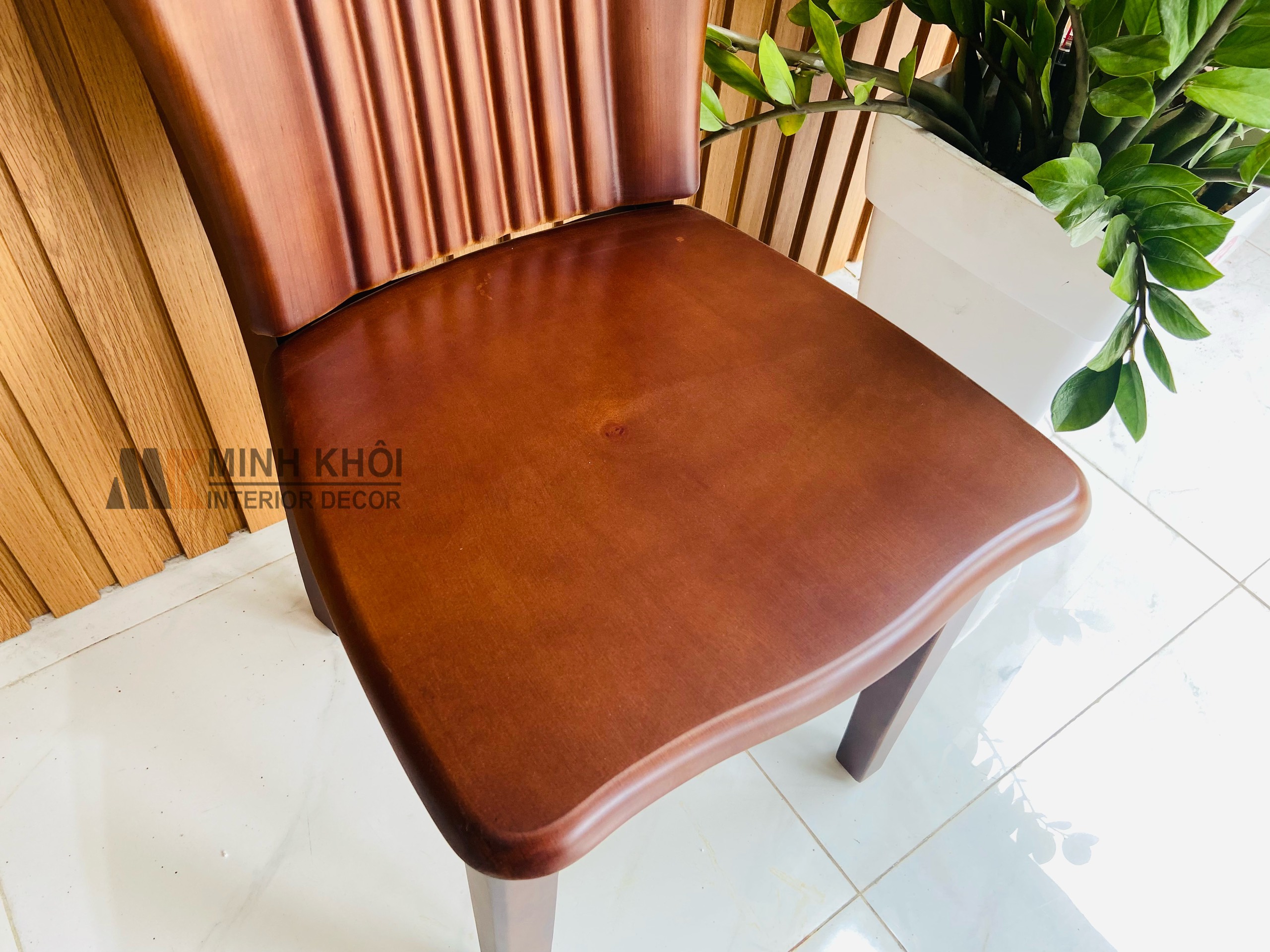 Bàn Ghế Ăn Gỗ Xoan Đào Mặt Đá Tròn, Mâm Xoay - BA1019