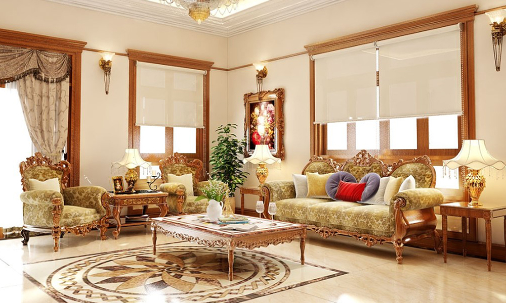 Bộ Bàn Ghế Gỗ Tân Cổ Điển Đẹp Sang Trọng