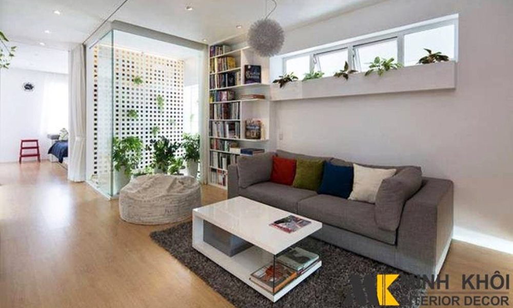 Bàn ghế sofa phòng khách nhỏ chữ U ngang