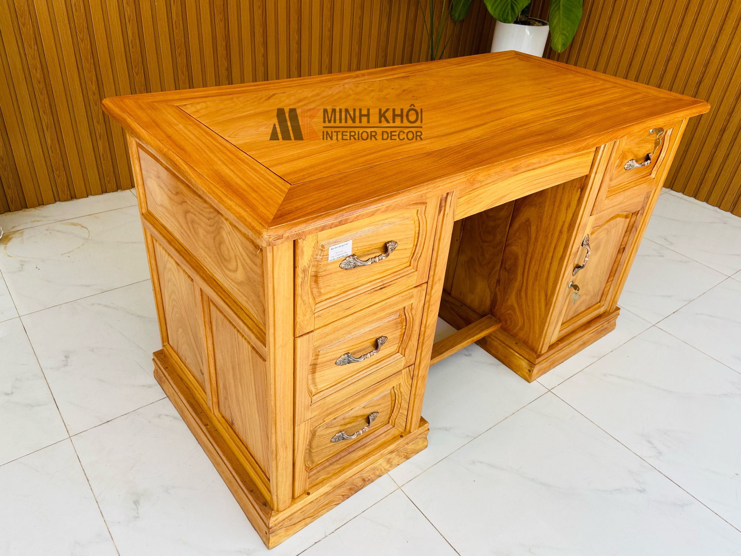 Bàn Làm Việc Gõ Đỏ 1m4 - BLV906