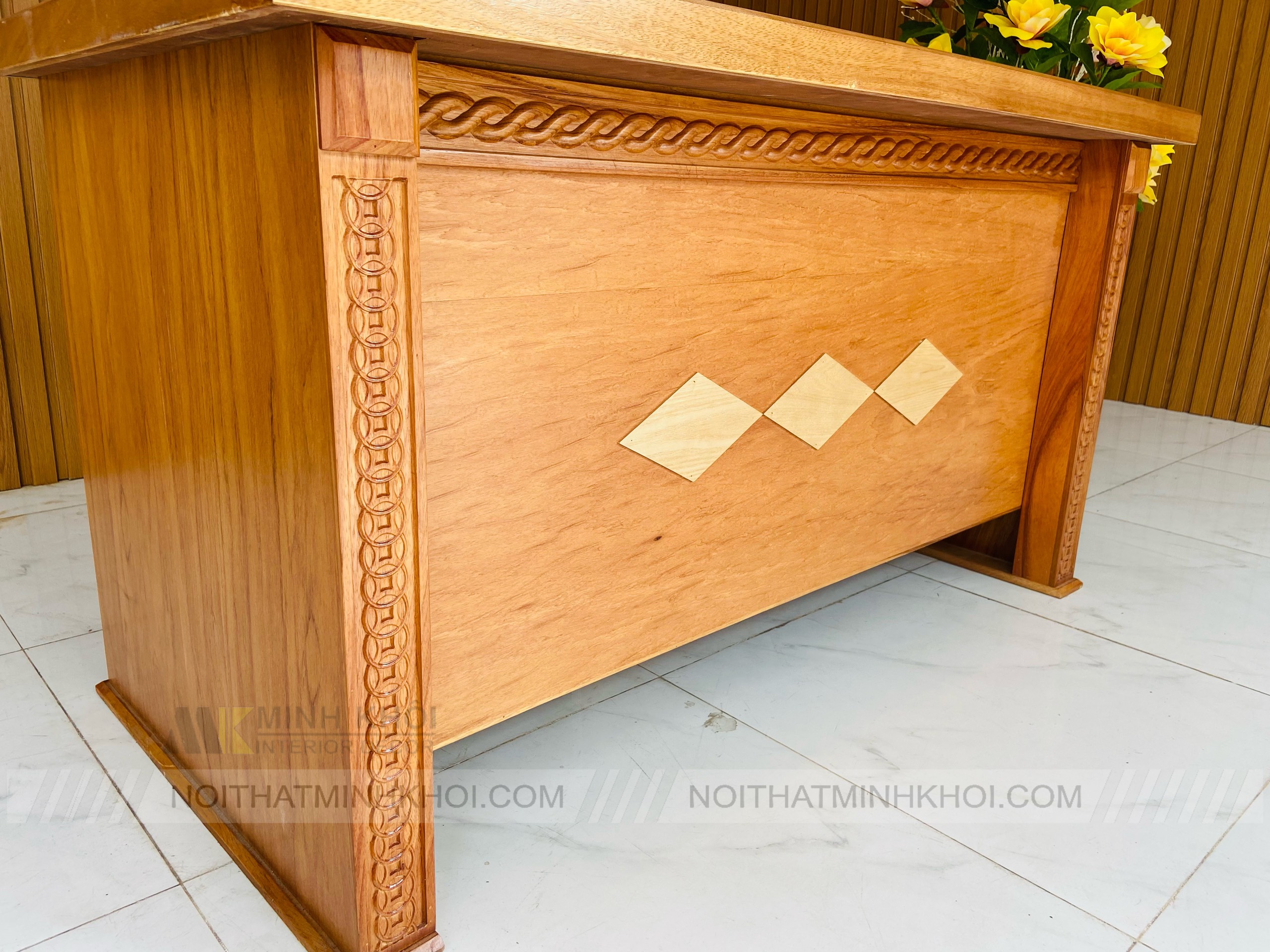 Bàn Làm Việc Gõ Đỏ 1m4 Hiện Đại - BLV911