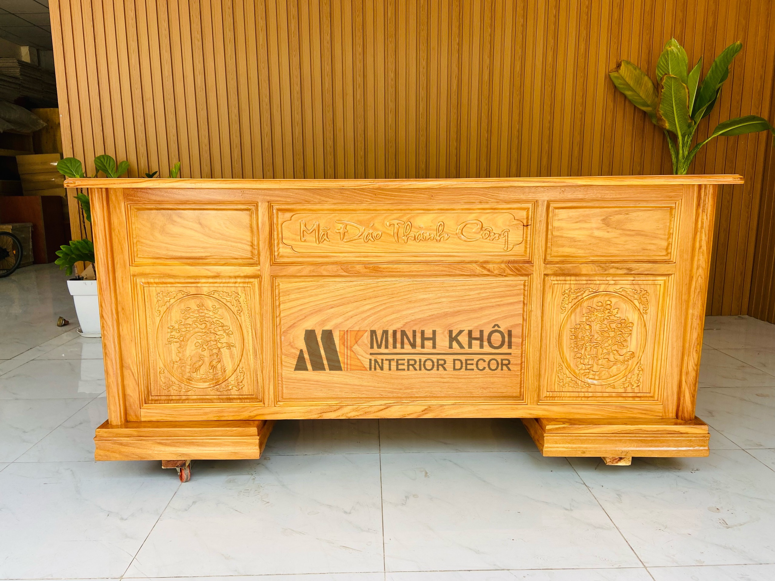 Bàn làm việc gỗ đỏ 1m8 – BLV907