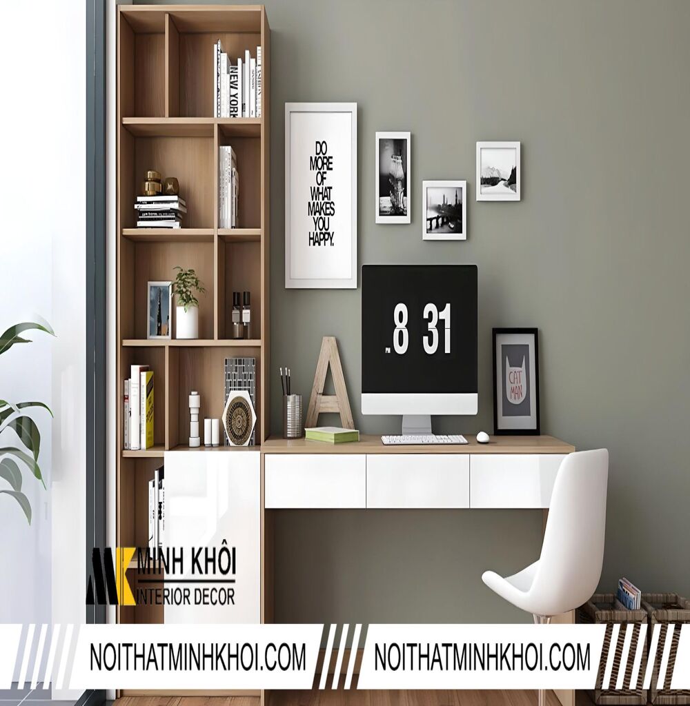 Bàn làm việc có kệ sách