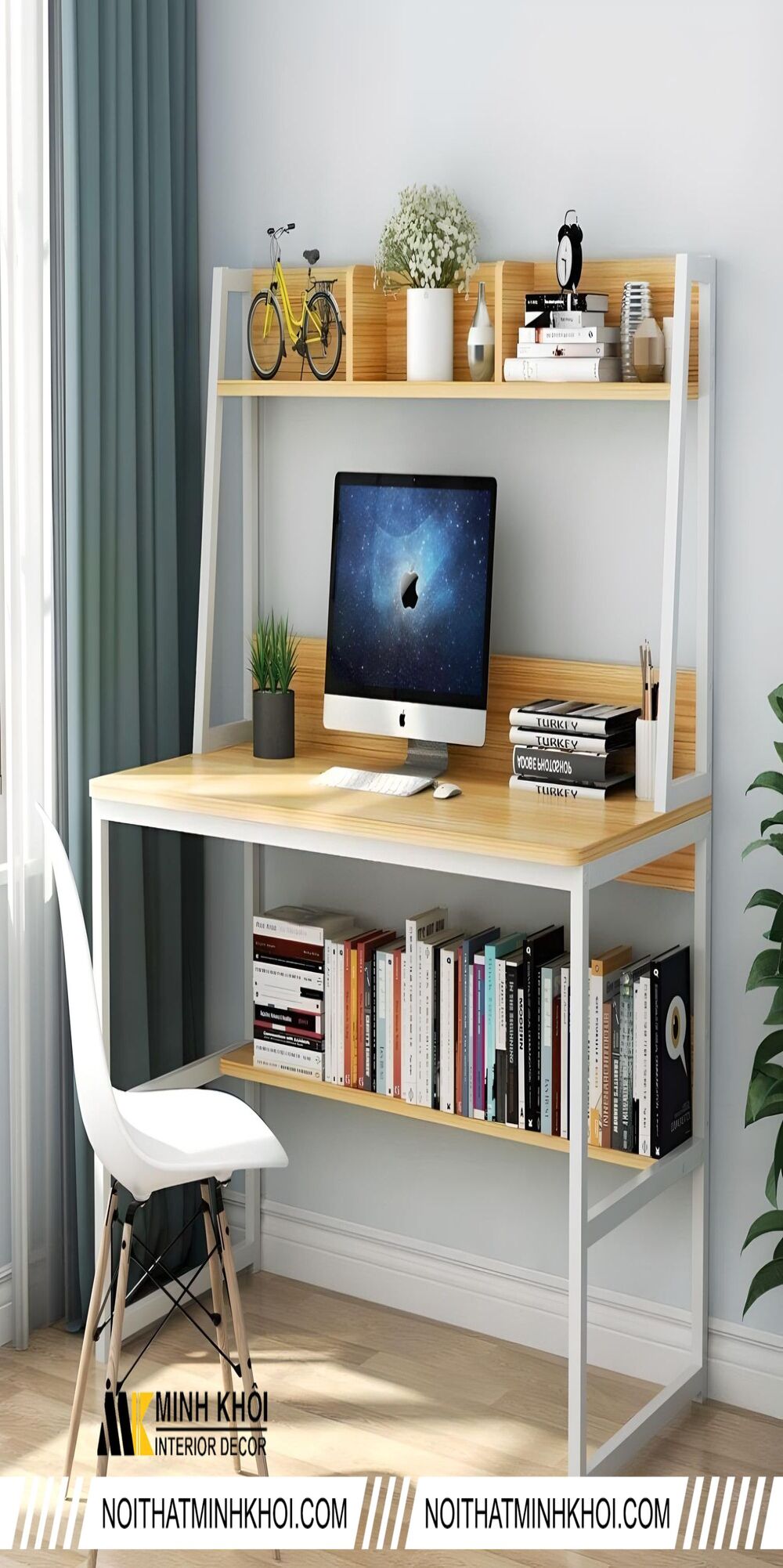 Bàn làm việc đẹp hiện đại 3 tầng