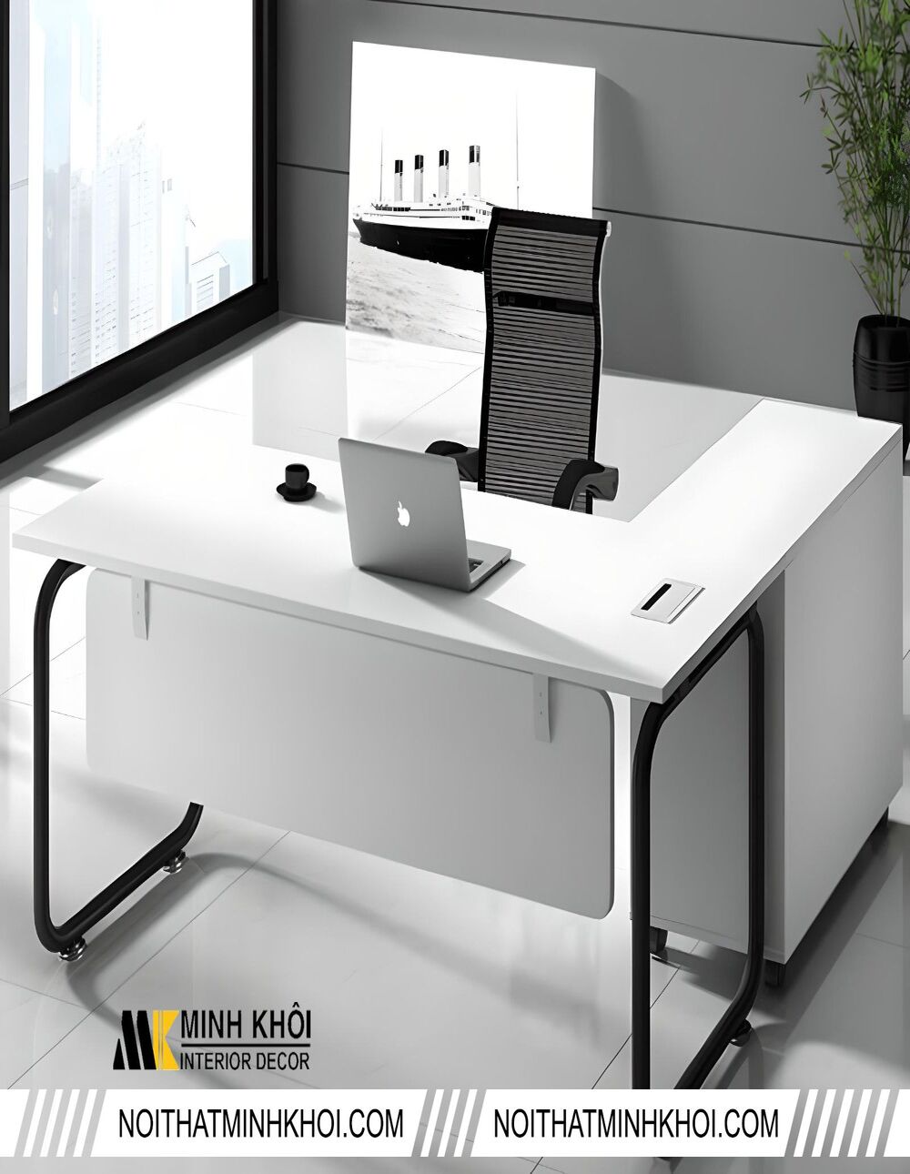 Mẫu bàn làm việc màu trắng