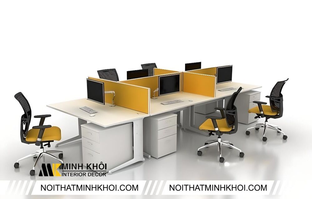Mẫu bàn văn phòng giá rẻ nhóm 5 người