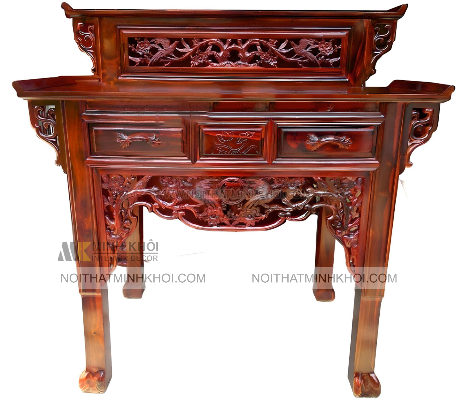 Bàn Thờ Gia Tiên 2 Tầng Gỗ Cẩm Thị 1m27 - BT205