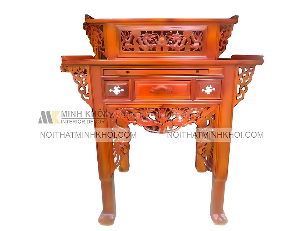 Bàn thờ gỗ căm xe 2 tầng chạm Rồng - BT204