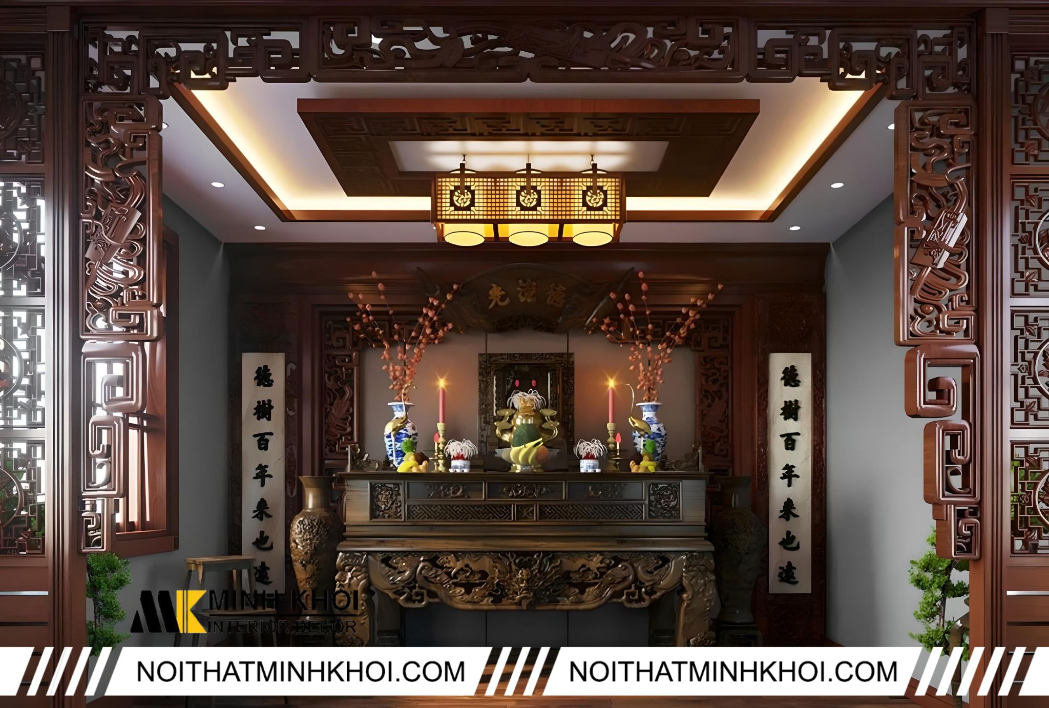 Kích thước bàn thờ gia tiên tiêu chuẩn quan trọng ra sao