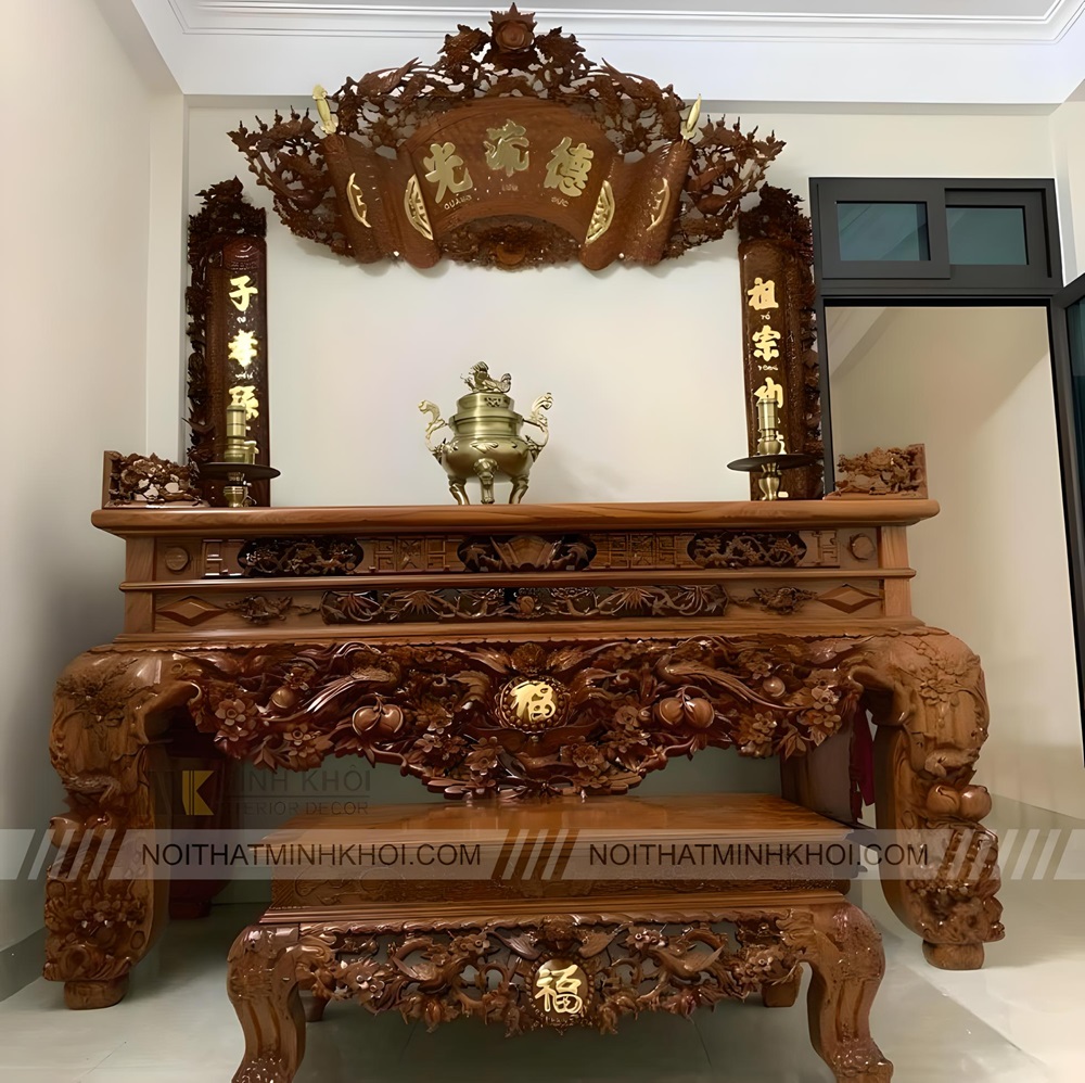 Mẫu sập thờ gỗ hương