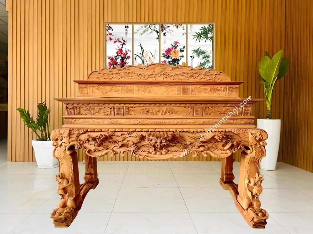 Sập thờ 2 tầng gõ đỏ cao cấp