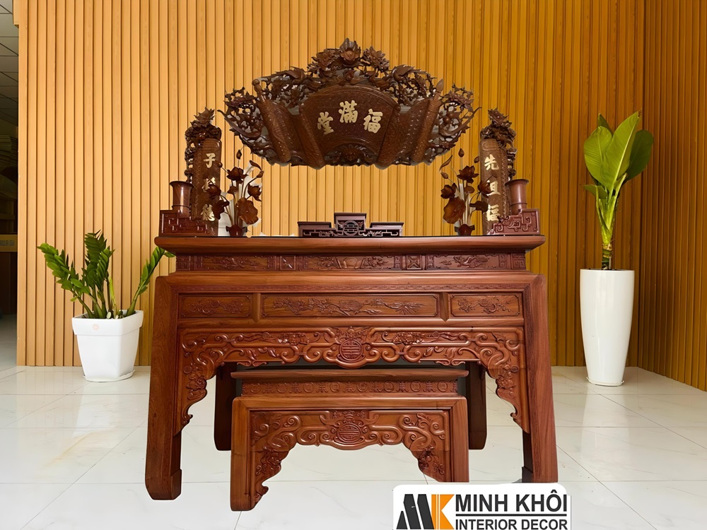 Sập thờ 2 tầng gõ đỏ cao cấp