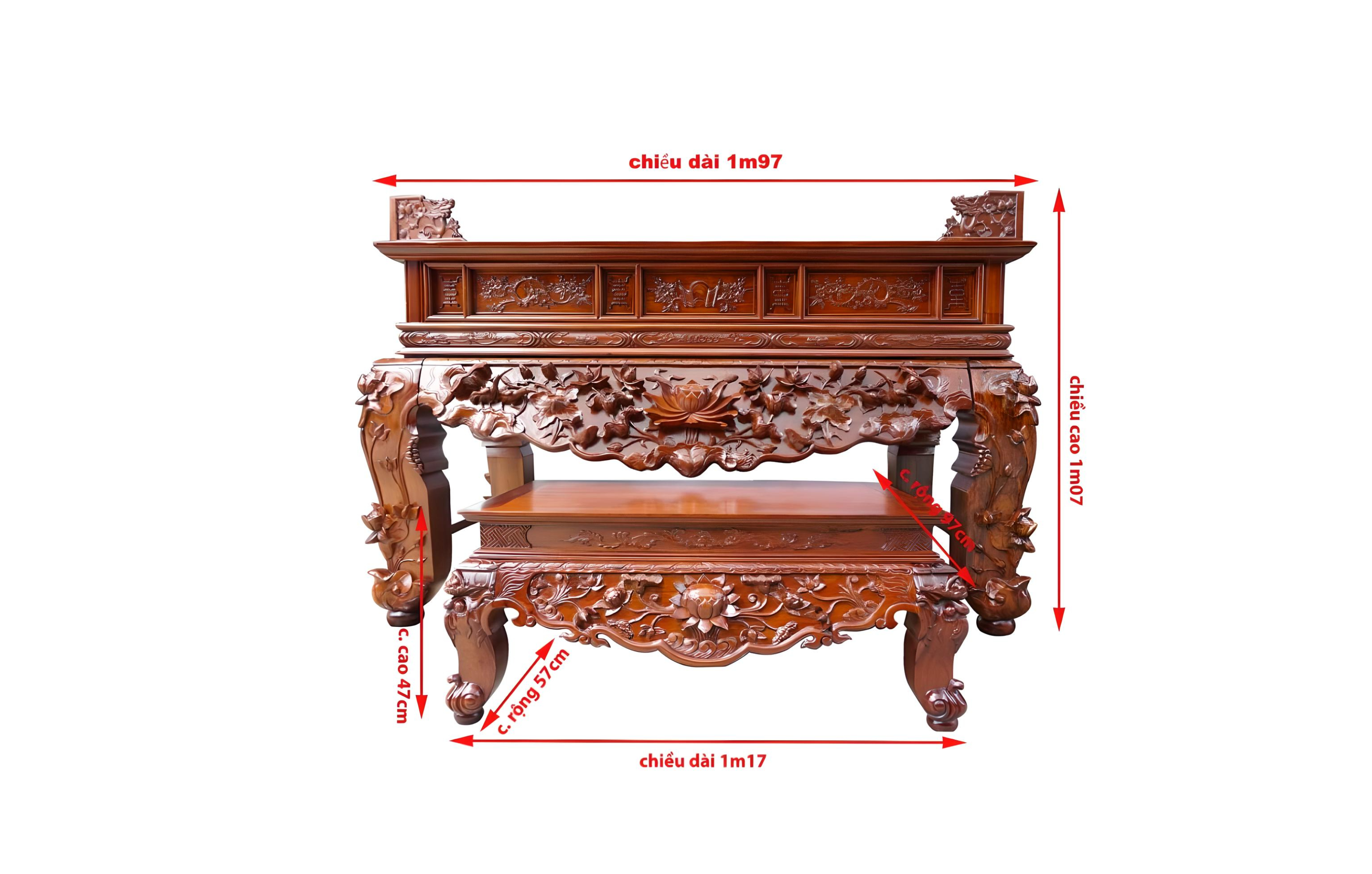 Kích thước sập thờ chuẩn phong thủy